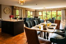 Apartment kitchen table laid towards window