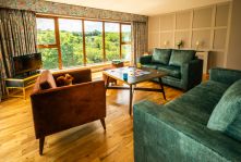 Apartment with table games towards window